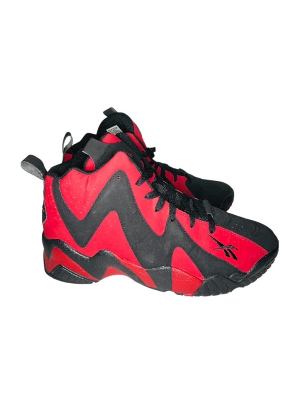 Reebok EUC Black and Red Zig-Zag High-Top Sneakers - Picture 2 of 8